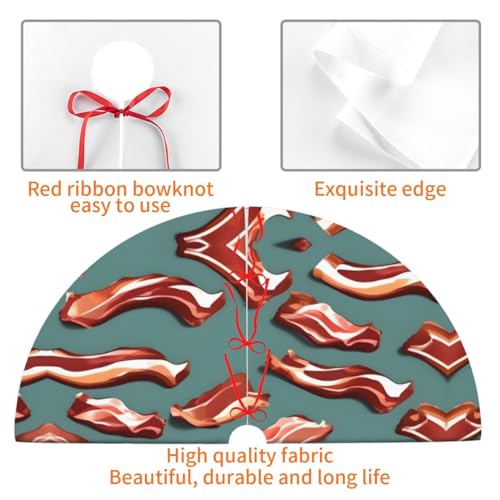 Jupe de sapin imprimé bacon tapis de Noël résistant intérieur extérieur