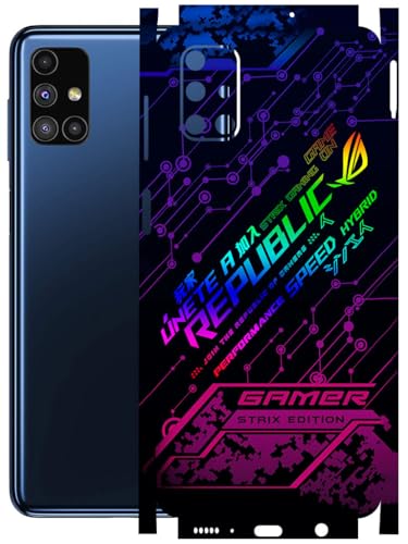 Image of AtOdds - Full Body Back Screen Guard Protector Film - Lamination Wrap Skin Sticker Compatible with Samsung Galaxy M51 | Scratchproof Matte Finish (Gamer)