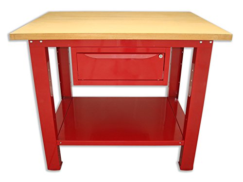 SOGI X3L-09_a Banco da lavoro da 1 mt. tavolo con piano in legno + cassetto serie industriale