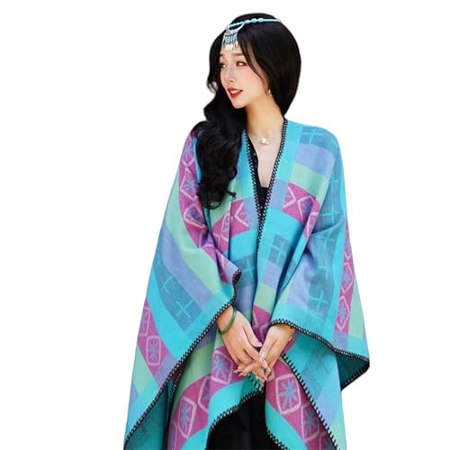 Poncho chal de primavera elegante con capa decorativa premium para mujer modelo A J 3