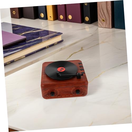 Enceinte sans fil rétro Toddmomy mini platine vinyle portable design vintage - 6