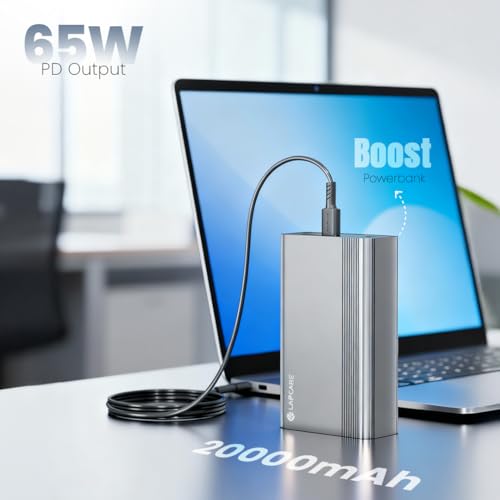 Lapcare Boost 65W PD Super Fast USB Charging 20000Mah Laptop Powerbank Supports Super Fast Charging 2.0, Charges Macbooks, Laptops, Dslrs and Gaming Console, Silver view 2