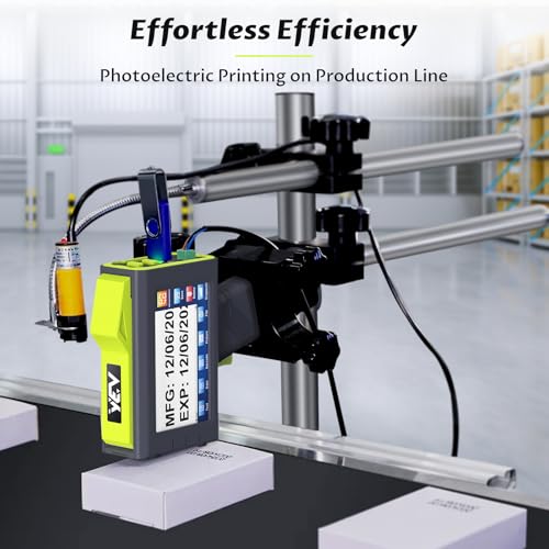 Image of YEV Handheld Inkiet Printer VP127 Upgraded Enhanced 16-Hour Continuous Printing with Photoelectric Sensor for Batch Numbers, Logos, Serial Numbers, Barcodes, and QR Codes on Various Materials (Green)