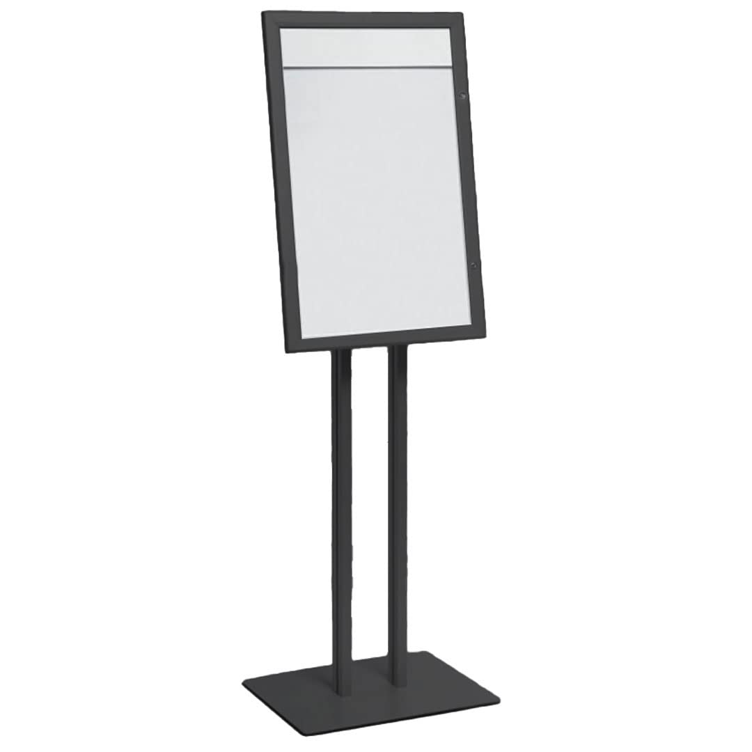 Danieli Store - Expositores de Pie 4xA4 para Exterior. Soporte Para Menu de Aluminio con Llave. Atril para Tiendas y Restaurantes. Porta Menu Exterior con y sin Luz LED Con Panel Personalizable