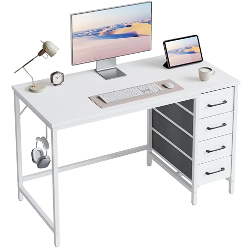 CubiCubi 47 Inch Computer Reversible Desk with 4 Storage Drawers,...