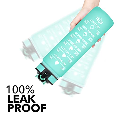 Hyeta 32 oz Water Bottles with Times to Drink and Straw, Motivational Water Bottle with Time Marker, Leakproof, Drinking Sports Water Bottle for Fitness, Gym and Outdoor - Thumbnail 3