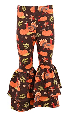 Image of Unique Baby 2 Piece Girls Double Bell Bottom Leggings Outfit with Short Sleeved Shirt Kid and Toddler Clothes Set