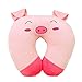 Cuscini da viaggio animale adulto bambini Cuscino a forma di U Per Airplanes Auto Treno (Maiale rosa)