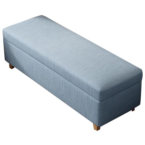 ZPRYZHD Banco Zapatero con Asiento Acolchado, Bancos Entrada con Baúl de Almacenamiento, Banco al Pie de la Cama, para Sala de Estar, Dormitorio, Pasillo(Blue,31.5in/80cm)