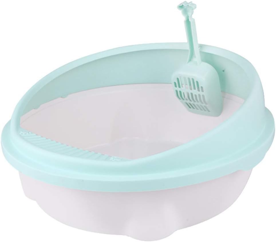 NHY Pet Toilet Bedpan Anti Splash Cats Litter Box Cat Dog Tray with Scoop Kitten Clean Toilette Home Plastic Sand Supplies Mat Rabbit Pee para Tamizar Pad Entrenador Suministros de Limpieza,Verde,L