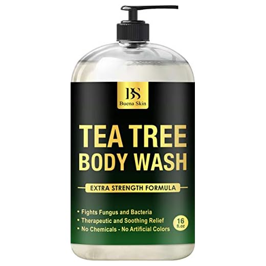 Tea Tree Antifungal Body Wash Extra Strength - Antibacterial Soap for Acne, Body Odor, Foot and Toenails - Helps Wash Away Bacteria, Athletes Foot, Eczema, Ringworm, Jock itch By Buena Skin