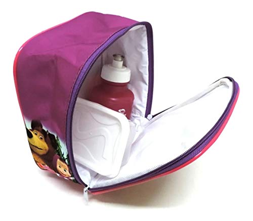 Kit Mochila Infantil Masha E O Urso Rodinhas M Lancheira F5