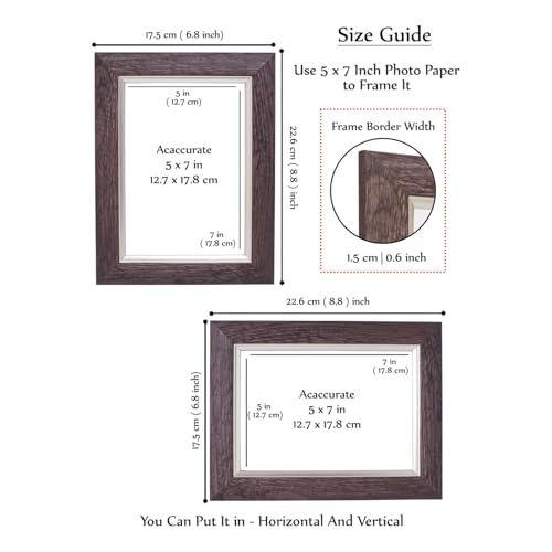 Image of GOLDEN PEACOCK Set of 2 Antique Dusty Grey 5x7 Inch Photo Frames | Elegant Wall & Tabletop Picture Frame for Home Decor and Gifting