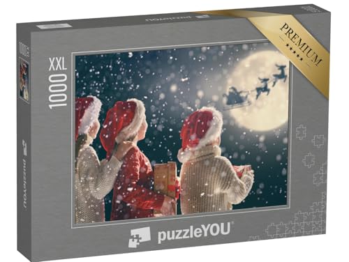 Puzzle 1000 Teile XXL „Da! Der Schlitten vom Weihnachtsmann!“ –...