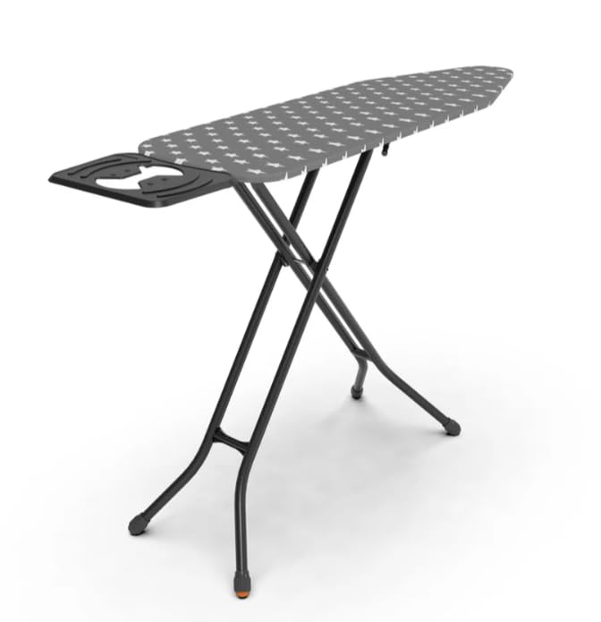 Bügelbrett Höhenverstellbar 120 x 38 cm – Stabiles Bügeltisch mit Bügeleisenablage & Dampfdurchlässiger Bügelfläche, Klappbar, rutschfest, für Dampfbügeleisen Geeignet