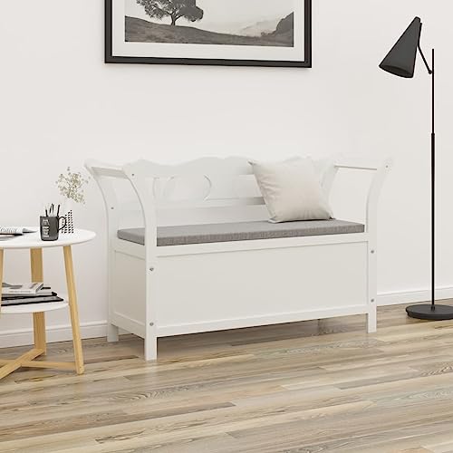 Banc blanc en bois de sapin massif d'une finition remarquable
