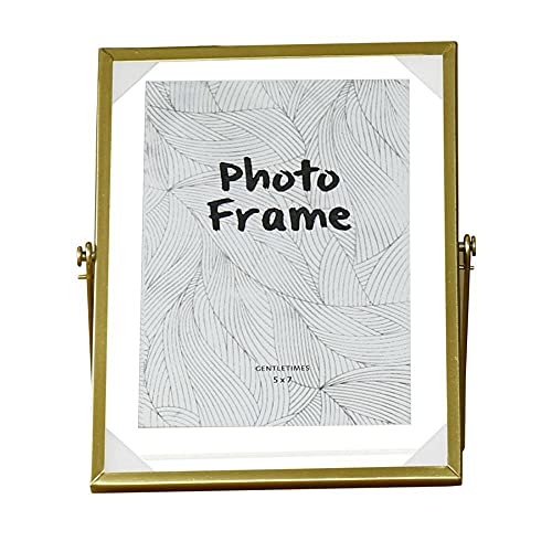 Hanyzcin Bilderrahmen Metall, Kreativer Glasbilderrahmen Schmiedeeisens Fotorahmen Golden Geometrischem Glasfotorahmen 7 Zoll(22.5 * 17.5 * 9cm) Cover