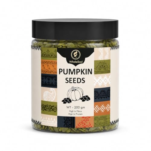 Image of WholeSoul Pumpkin Seeds 200g - High-Protein Superfood | Rich in Zinc, Magnesium & Omega-3 | Roasted & Crunchy | Supports Immunity, Heart Health & Weight Management | Keto & Vegan Friendly