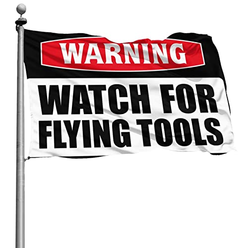 Room Flags For Girls Warning Watch for Flying Tools Flag Funny College Decor (Size : 60X90CM)