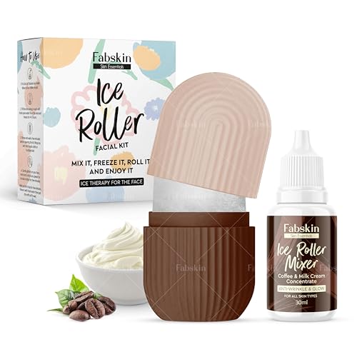 Image of Fabskin Ice Roller For Face, Neck and Body | Ice Rollers for Face Massager | Face Ice roller for Men & Women | Ice Cube Facial Roller Kit | For Skin Moisturizing & Soothing (Coffee)