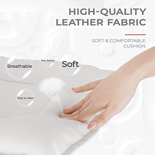 Klasika Modern Pu Faux Leather Bar Stools Swivel 360° Adjustable Barstools With Footrest And Backrest Suitable For Bars Counters Galleries Studios Barstools Bar Height Set Of 2 White #TOP4