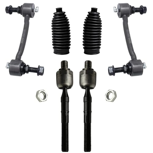 Image of Detroit Axle - Front End 12pc Suspension Kit for Hyundai Sonata 2006-2008 Azera 2006-2007, 2 Upper Control Arms 2 Lower Ball Joints Inner & Outer 4 Tie Rods 2 Boots 2 Sway Bars Replacement