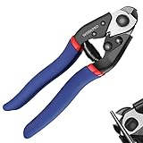 WORKPRO Cable Cutter, 7-1/2 Inch Heavy Duty Wire Rope Cutter, Chrome Vanadium Steel Jaw, For Hard Wire Ropes, Steel Wires And Aircraft Cables