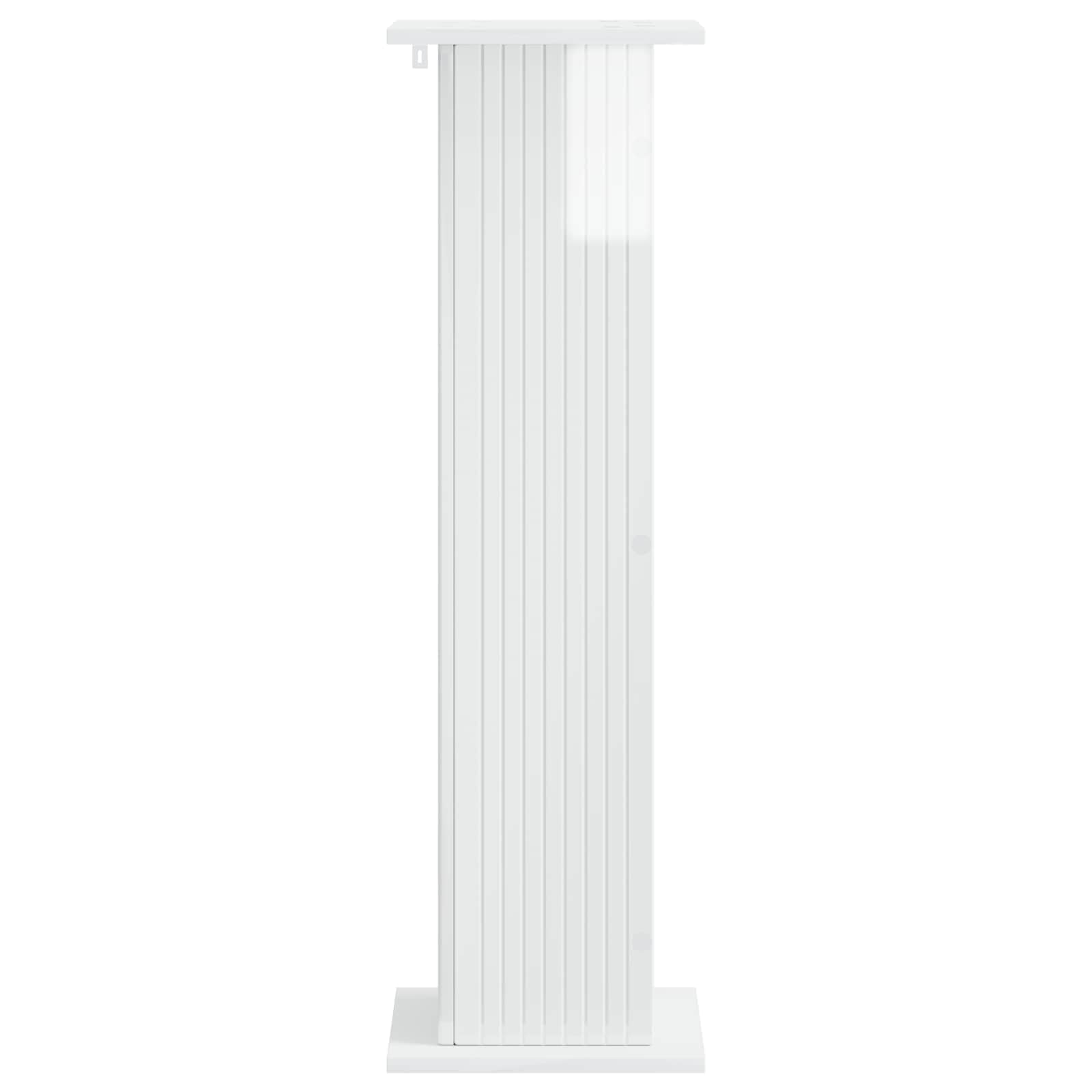 Support de Plante 2 pc Blanc Brillant 30,5 x 30 x 100,5 cm,Supports pour Plantes,899753