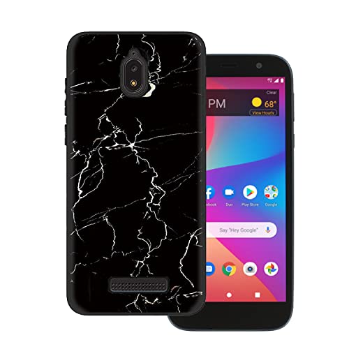 Tznzxm Case for Blu View 2, Blu View 2 Case, Marble Painting Design Flexible Soft TPU Scratch Resistant Non-Slip Protective Bumper Slim Back Phone Case for Blu View 2 (B130DL) Black
