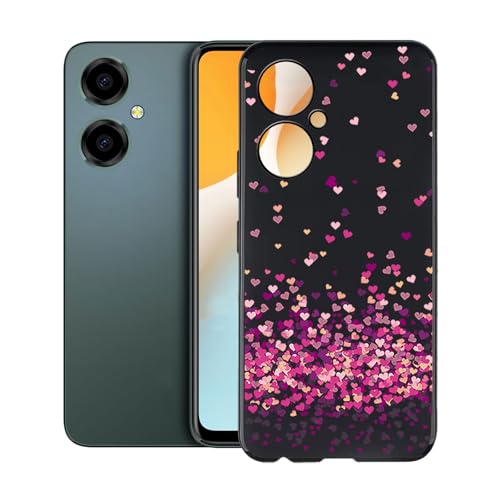 Coque BLU G64 en silicone souple noir avec motif amour rose protection antichoc