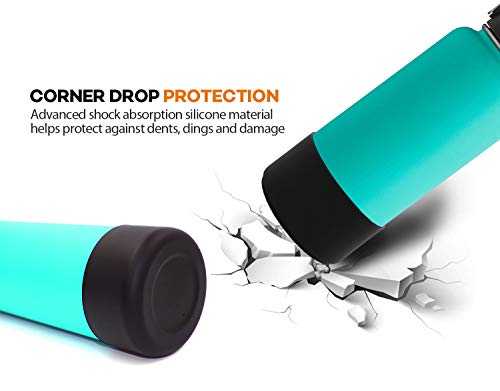 Flaskars Protective Silicone Boot For 12Oz - 40 Oz Hydroflask/Stanley Water Bottles Tumbler Anti-Slip Bottom Sleeve Cover Bumper (Fits Hydro 12-24Oz / Stanley 40Oz Quencher, Black) #TOP3