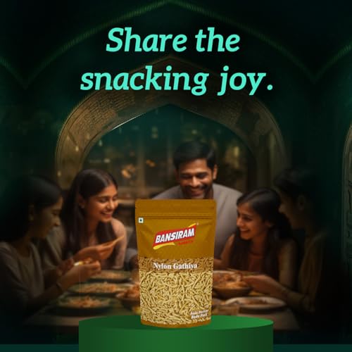 Image of Bansiram Namkeen | Nylon Gathiya | Crispy & Light | Traditional Indian Tea-Time Snack | Gujarati Namkeen Snack - 400gm