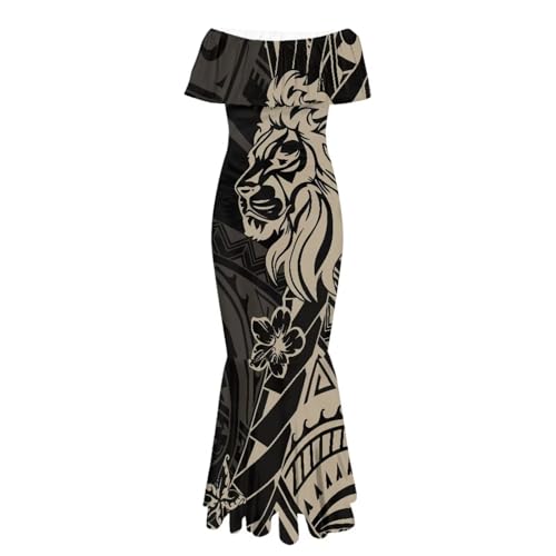 Image of Polynesian for Women S-7XL Off Shoulder Maxi Dress Hawaiian Summer Dresses