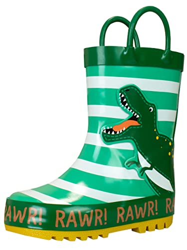 Harry Bear Botas Impermeables para Niños Dinosaurio Verde 27