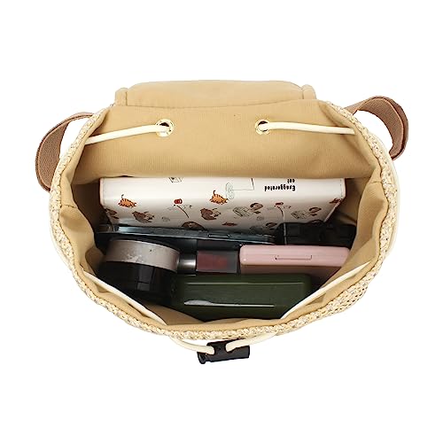 Mochila de paja para mujer que soluciona el espacio con estilo bohemio ligero 5