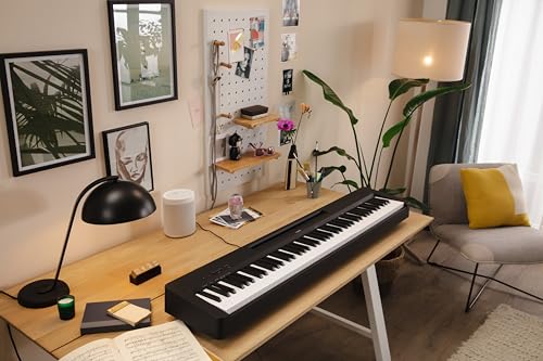 Image of Yamaha 88-Key Digital Piano with Weighted Keys, Compact Design, Bluetooth, Keyboard, Music Rest, Sustain Foot Switch, and Built-in Speakers for Home Practice or Travel P145BT