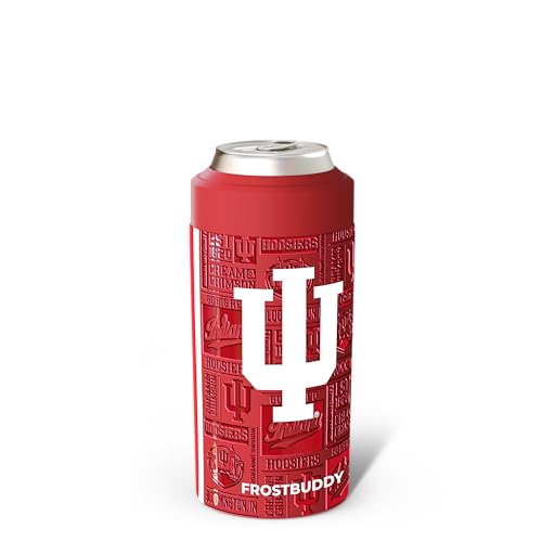 Image of Frost Buddy Universal Can Cooler - Fits 12 & 16 oz (Indiana Hoosiers | 3D) | 20x colder, cold up to 24 hrs | Fits slim cans & bottles | Sleek, lightweight design | No sweat, no condensation