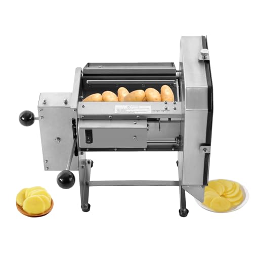 Electric Food Slicer, 0-0.4’’ Adjustable Thickness Slicer Machine with Removable 10In Stainless Steel Blade and Food Carriage Deli Slicer, Vegetable/Fruit/Jerky/Meat Slicer Non-Slip Feet Silver