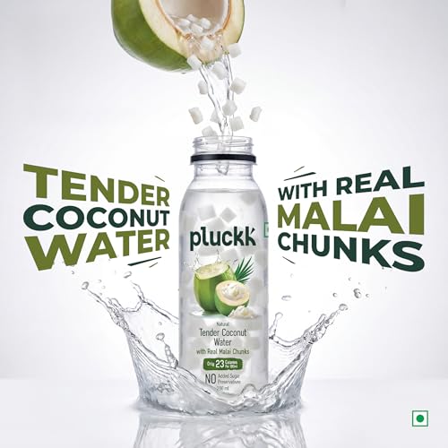 Image of Pluckk 100% Natural Tender Coconut Water with Real Malai Chunks - Hydration With Potassium & Electrolytes, 200 ml |No Preservatives | No Concentrates
