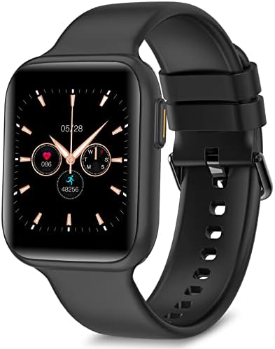 BRIBEJAT Smart Watch for Men Compatible iPhone Samsung Android Phone 1.69 Inch Bluetooth Phone Call Smartwatch, IP68 Waterproof Fitness Tracker, Heat Rate and Sleep Monitor, Black