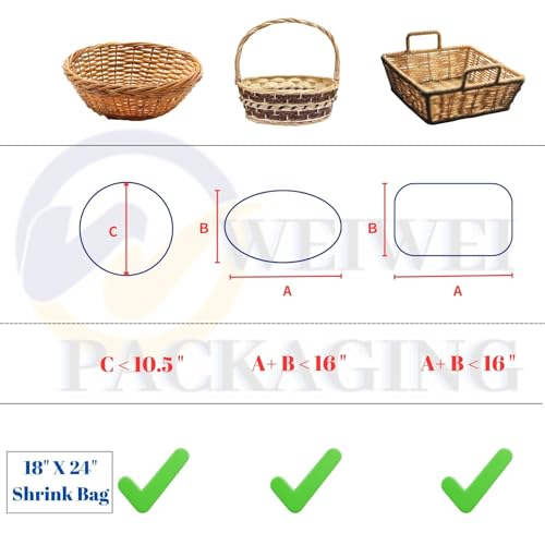 Image of Weiwei - 100PCS 18 X 24 inch Odorless PVC Heat Dome Shrink Wrap Bags 100 Gauge with Vent Hole