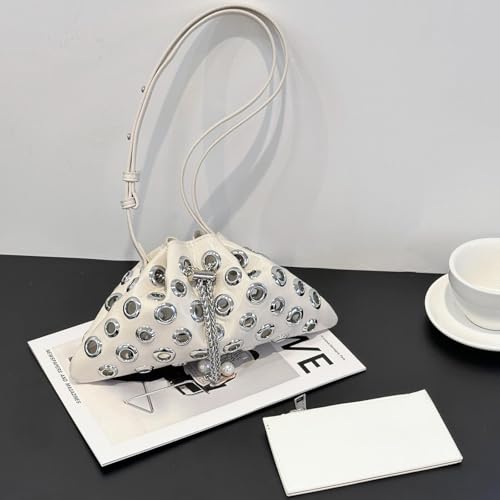 Trendy Drawstring Shoulder Hobo Bag for women Handbags, Metal Hole Cute Crossbody Purse with Adjustable Strap2