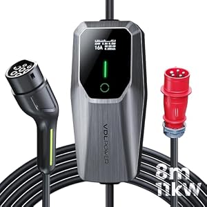 VDL POWER – Mobile Wallbox 11kW Typ 2 Ladekabel 6-16A | 8m Mobile Ladest