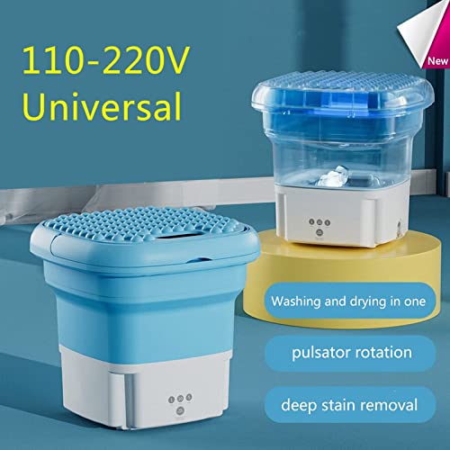 Portable Washing Machine Mini Foldable Washer With Spin Dryer Bucket For Baby Clothes,Underwear,Socks,Towels Perfect For Travel,Apartment,Lightweight & Easy To Carry (Blue), S43L18Cgne9F019Euhk #TOP3