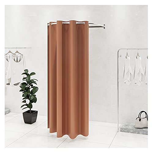 Camerino portátil marrón con pantalla simple movible para vestidor de ropa, centro comercial, ligero y fácil de instalar (tamaño: 70 x 70 cm)