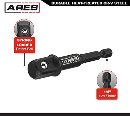 Image of ARES 22048 2-Pack 3-Inch Impact Grade Socket Adapter Set | High-Speed Socket Driver Adapter