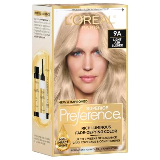 L'Oreal Paris Superior Preference Fade-Defying + Shine Permanent Hair Color, 9A Light Ash Blonde, Pack of 1, Hair Dye