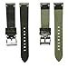 Berfine 20mm Leather Watch Band for Men Women, Vintage Handmade Quick Release Watch Strap Replacement, Thick Single layer, Olive Green