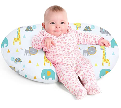 Image of Nursing Pillow, Breast Feeding Pillows for Mom, Woodland Animals Cover with Breathable Filling, Feeding Support Pillow for 0-12 Months, Multifunctional Support Cushion for Travel (Woodland Animals)