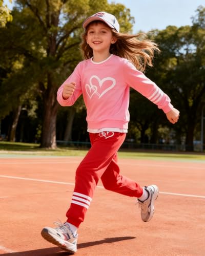Image of OLMRJKD Kids Toddler Girls Clothes Figure Graphic Drop Shoulder Top Pullover Spotted Print Pants Fall Winter Outfit Set